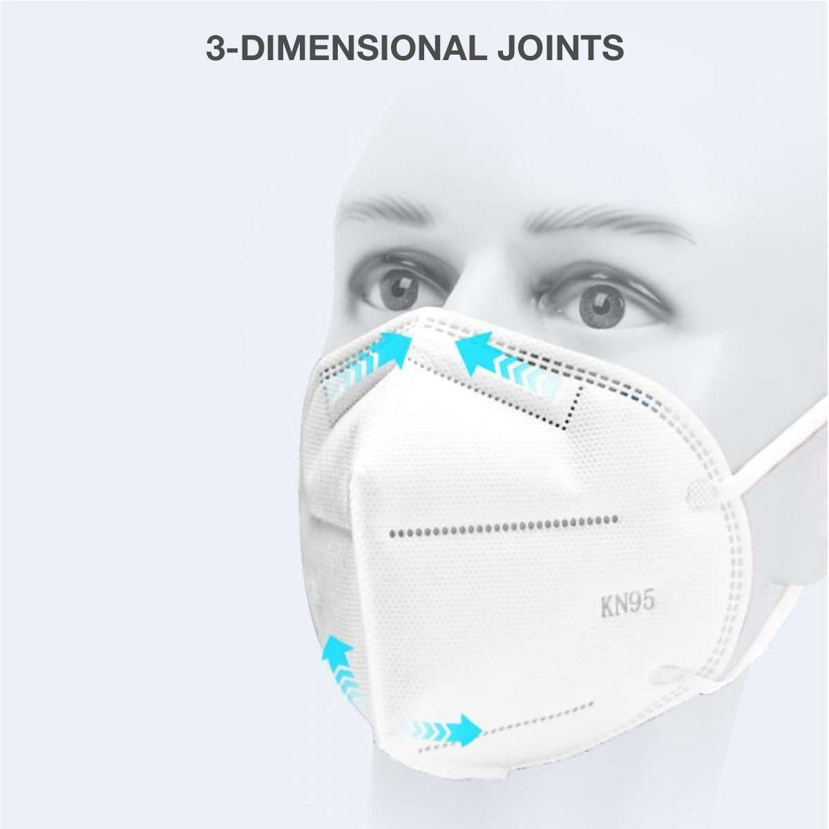 N95 Particulate Dust Waterproof Respirator Face Mask KN95