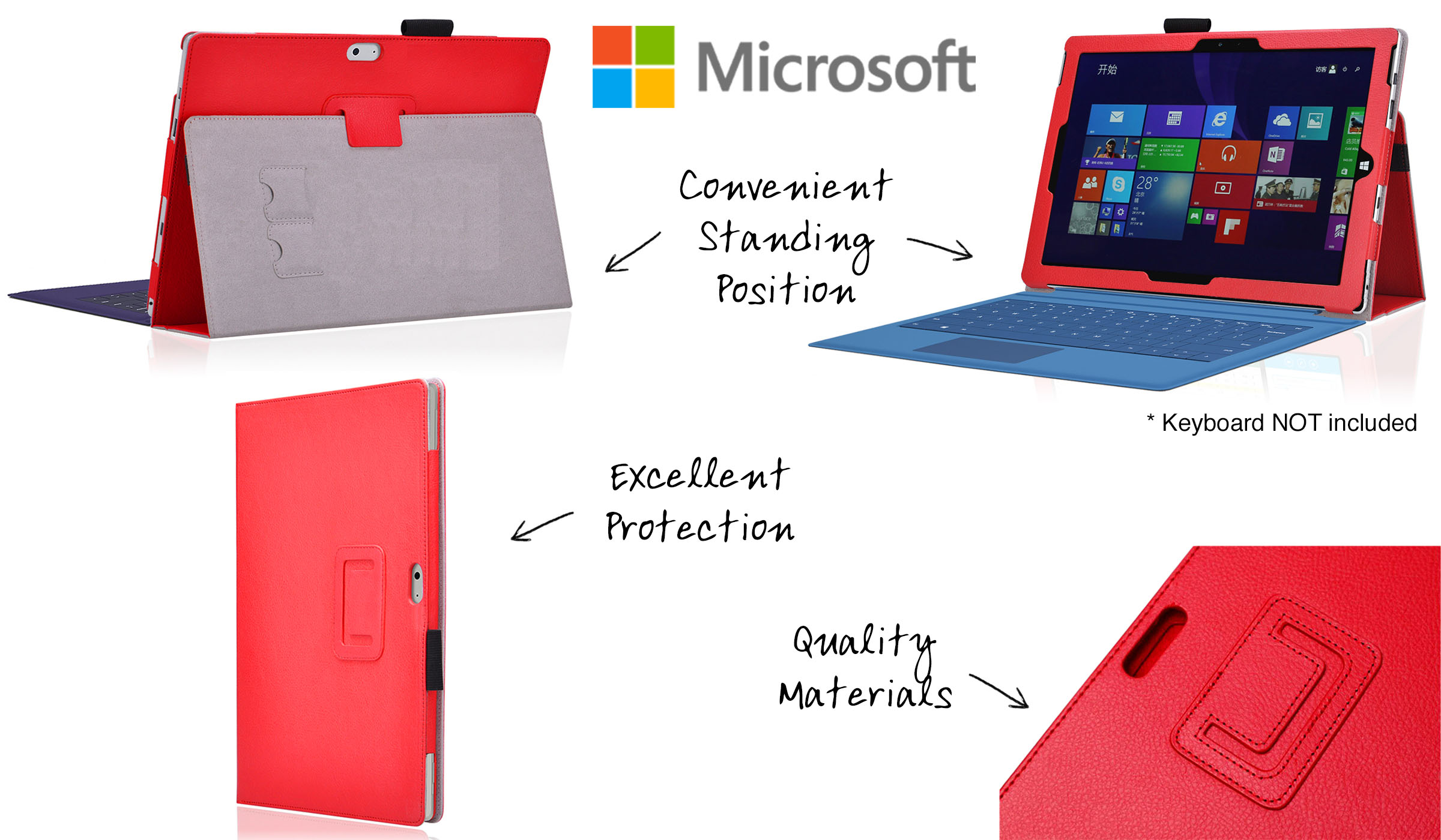 NEW Premium Flip Leather Case Cover Protector for Microsoft Surface Pro